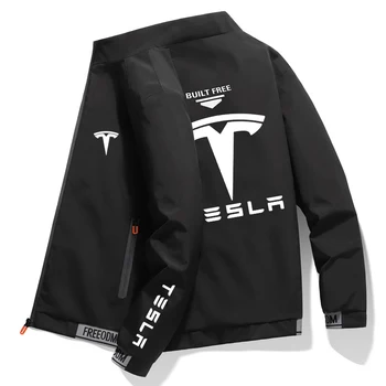 Весенне-осенняя куртка Tesla, Мужской тренч, куртка на молнии, Повседневная куртка с логотипом Tesla Motor, Модные покупки на открытом воздухе