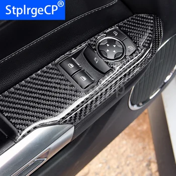 Настоящее углеродное волокно Панель управления внутренним стеклом автомобиля Декор Рамки крышка для Ford Mustang 2015 2016 2017 Наклейка для укладки автомобилей