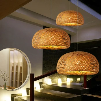 Bambus-Kronleuchter Im Chinesischen Stil Retro-Deckenlampe E27-Basis Esszimmer Schlafzimmer Wohnzimmer Innenbeleuchtung