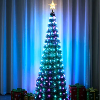 Адресуемая Роскошная Рождественская Елка Из Оптического Волокна SK6812 WS2812B IC LED Цветок Лампа Красочный Светящийся Декор Рождественская Искусственная Елка