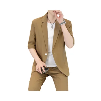 lis11222-мужская хлопковая однотонная летняя одежда с коротким рукавом