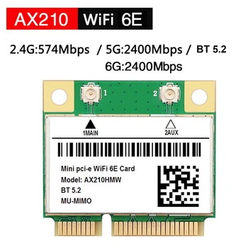 AX210 5374M WIFI 6E Сетевая карта 5G Гигабитная Встроенная Беспроводная Сетевая карта MINI PCIE 5,2 Bluetooth Адаптер сетевой карты